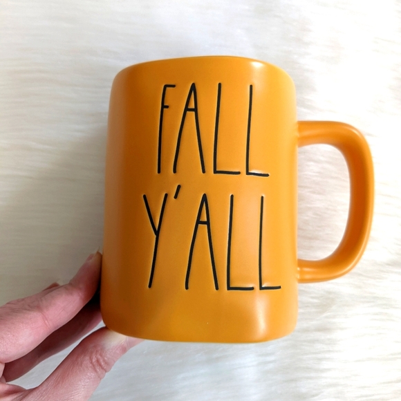 π NWOT Rae Dunn "Fall Y'all" Pumpkin Orange Mug, 16 oz. - Picture 2 of 5